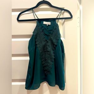 Emerald green lacy tank